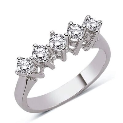 0,50 ct Beştaş Pırlanta H Rengi SI Berraklığında Yüzük - 1