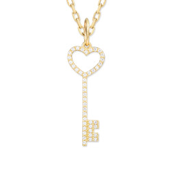 14K Gold Loving Key Necklace - 3