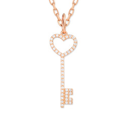 14K Gold Loving Key Necklace - 5