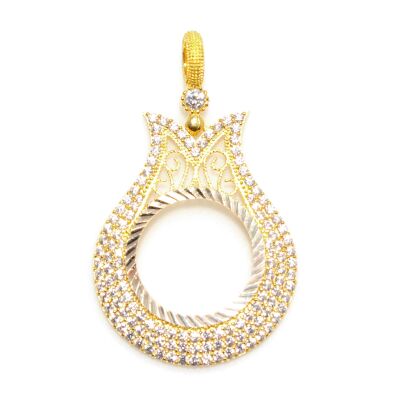 14 Ayar Lale Şeklinde Çeyrek Altın Çerçeve - 1