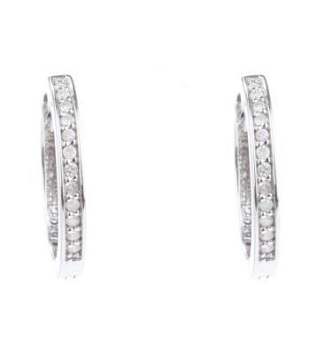 14K Gold C Model Gems Earrings, White - 5