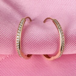 14K Gold C Model Gems Earrings, White - 8