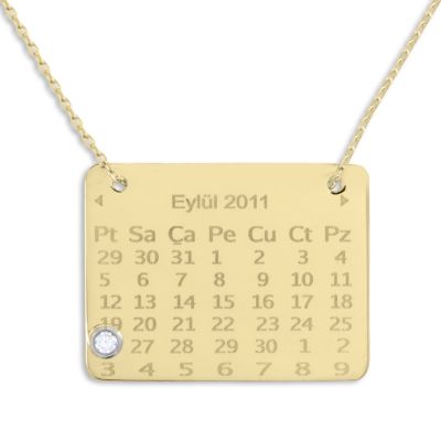 14K Gold Calendar Necklace - 2