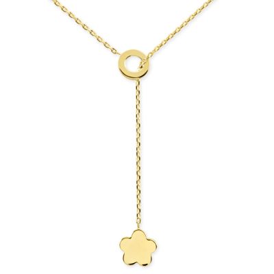 14K Gold Clover Y Necklace - 2