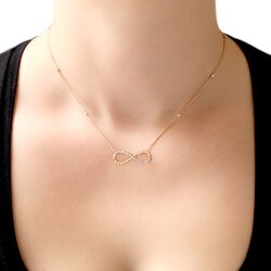 14K Gold Dorica Beads Infinity Necklace - 3