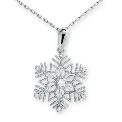14K Gold Elegant Snowflake Necklace - 2