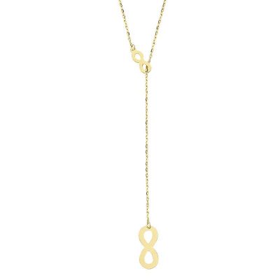 14K Gold Eternity Y Necklace - 1