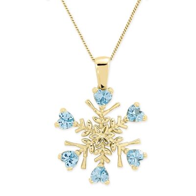 14K Gold Heart Snowflake Necklace - 2