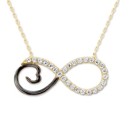 14K Gold Infinity Pendant Dainty Necklace - 2
