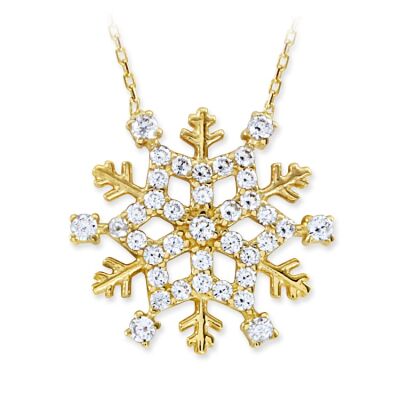 14K Gold Land of Snow Snowflake Design Necklace - 2