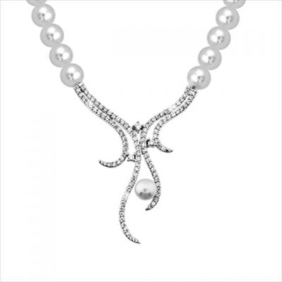 14K Gold Necklace with Pearl - 1