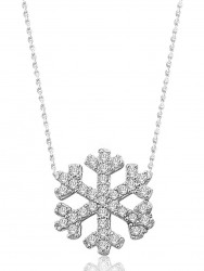 14K Gold Snowflake Figure Necklace - 7