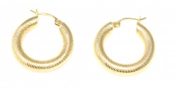 14K Gold Thick Hoop Earrings - 4