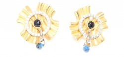 18K Gold Folded Sheet Dangle Earrings - 5
