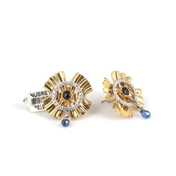 18K Gold Folded Sheet Dangle Earrings - 3