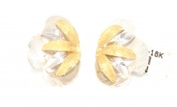 18K Gold Long Leaves Model Coating Stud Earrings - 4