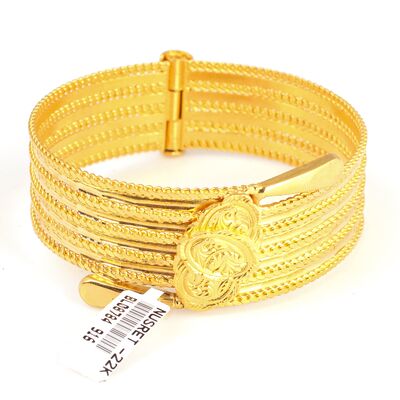 22 Ayar Altın 5 Sıra Erzurum Burma Tel Bilezik - 3