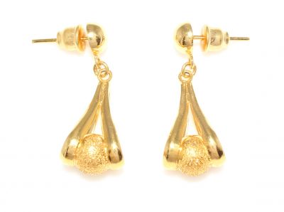 22 K Gold Lazer Toplu Earrings