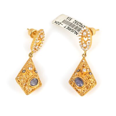 22 K Gold Stone-set Füzyon Earrings