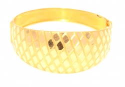 22K Gold Diamond Lines Bangle Bracelet - 5