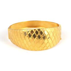 22K Gold Diamond Lines Bangle Bracelet - Nusrettaki (1)