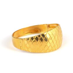 22K Gold Diamond Lines Bangle Bracelet - Nusrettaki