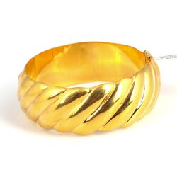 22K Gold Artisancrafted Traditional Hinged Bangle Bracelet - Nusrettaki