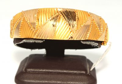 22K Gold Bangle, Beaded Waves - 4