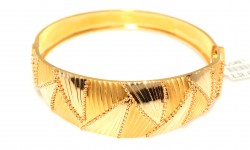 22K Gold Bangle, Beaded Waves - 5