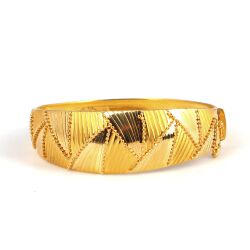 22K Gold Bangle, Beaded Waves - Nusrettaki