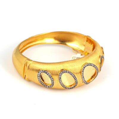 22K Gold Bangle Bracelet, Splash Design - 2