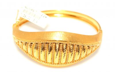 22K Gold Beaded Eye Shaped Bangle Bracelet - 5