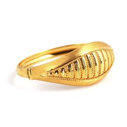 22K Gold Beaded Eye Shaped Bangle Bracelet - Nusrettaki