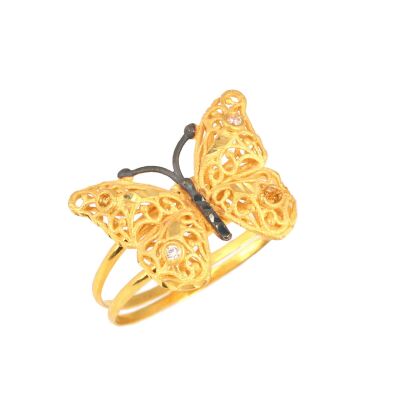 22K Gold Butterfly Model Ring - 2