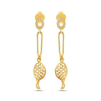 22K Gold Chains Half Drill Fusion Earrings - 3