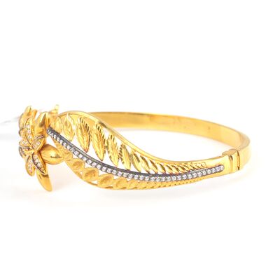 22K Gold Daisy The White Flower Bangle - 7