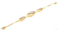 22K Gold Filigree Almond Style Bracelet - 5