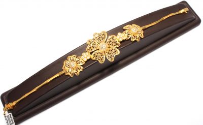 22K Gold Filigree Flower Model Bracelet - 4