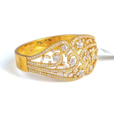 22K Gold Flowers Skyland Bangle - 2