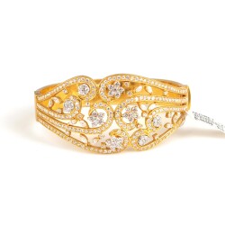 22K Gold Flowers Skyland Bangle - 5