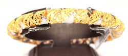 22K Gold Fusion Filigree Bangle Bracelet with Black Rhodium Plated Links - 4