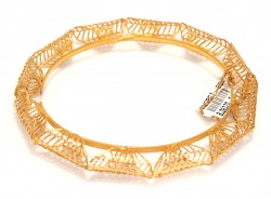 22K Gold Fusion Filigree Patterned Bangle Bracelet - 3