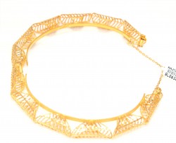 22K Gold Fusion Filigree Patterned Bangle Bracelet - 4