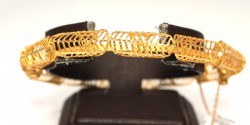 22K Gold Fusion Filigree Patterned Bangle Bracelet - 5
