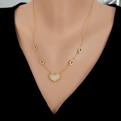 22K Gold Heart Necklace - 1