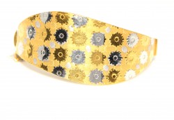 22K Gold Lining Patterned Bangle Bracelet - 4