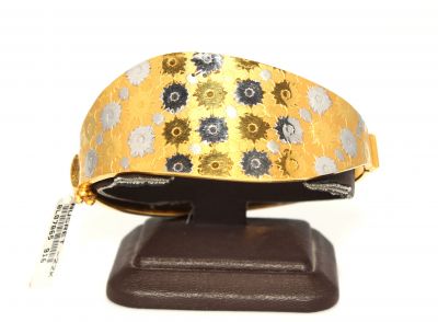 22K Gold Lining Patterned Bangle Bracelet - 5