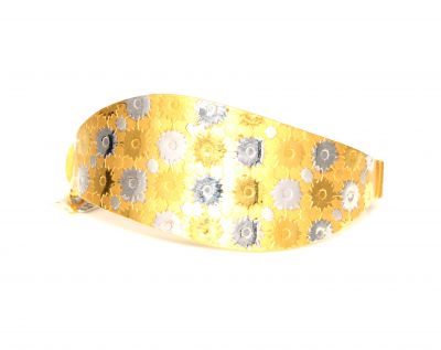 22K Gold Lining Patterned Bangle Bracelet - 6
