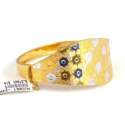 22K Gold Lining Patterned Bangle Bracelet - Nusrettaki (1)