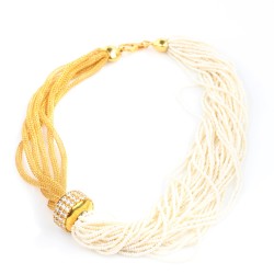 22K Gold Pearl Foope Chain Necklace - 3